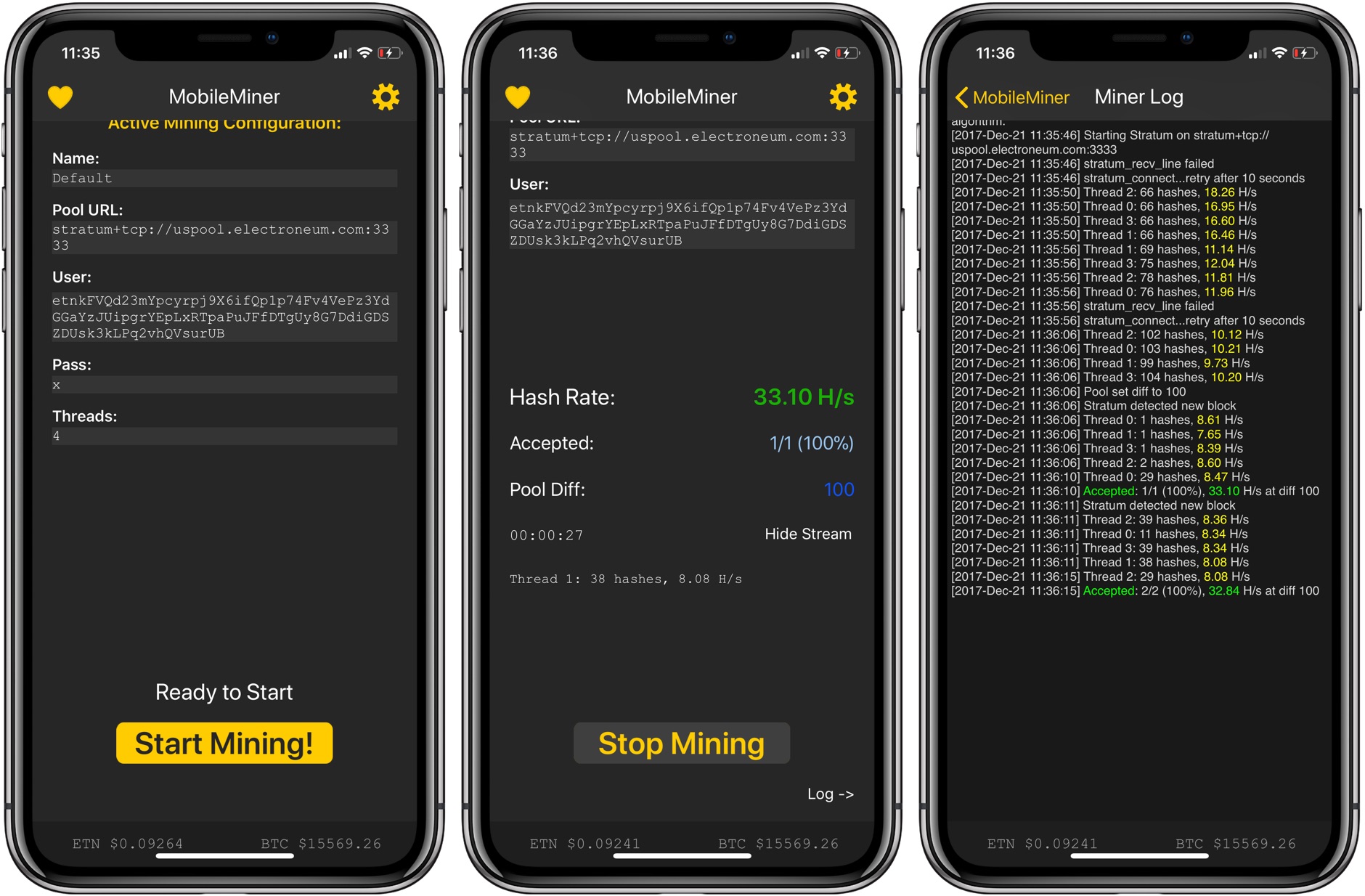 bitcoin mining ios app